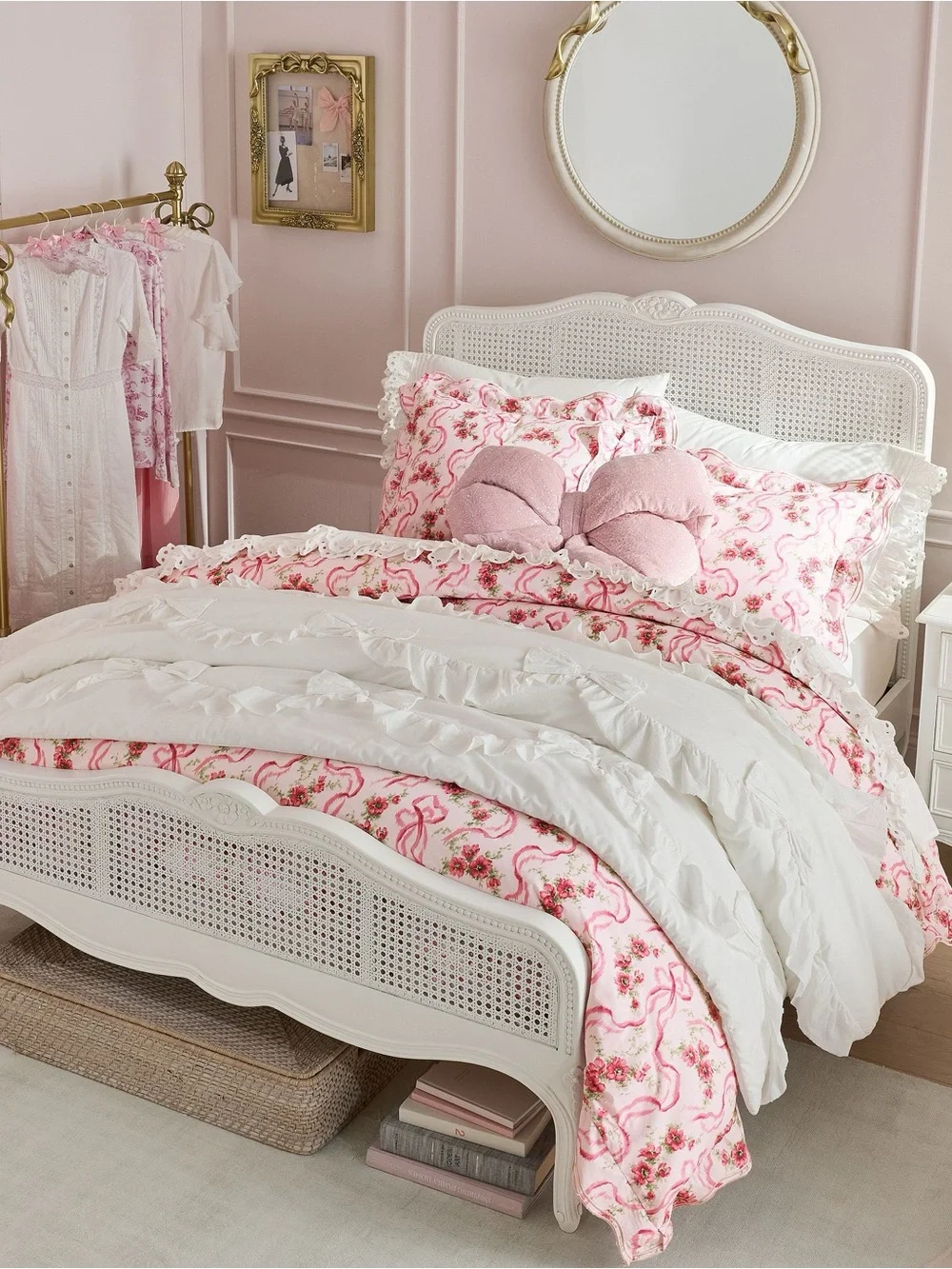 NWT LoveShackFancy Full/Queen Duvet Fete De Leau and Sham SET